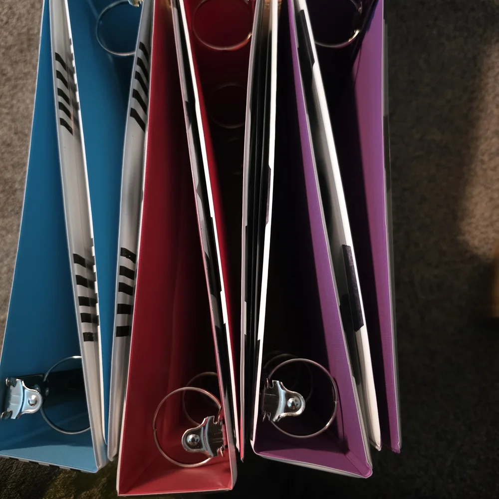 2 Avery Durable 1.5 Inch Binders - Blue, Pink, Purple, White